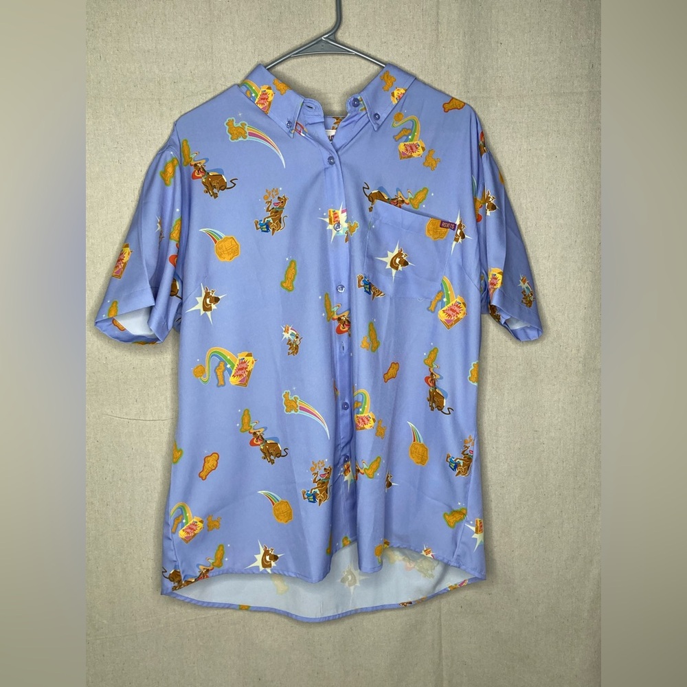 Men's Blue Cartoon Print Shirt